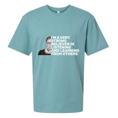 Ruther Bader Ginsburg Listens And Learns Sueded Cloud Jersey T-Shirt