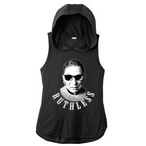 Ruthless RBG Ganster Ruth Bader Ginsburg Ladies PosiCharge Tri-Blend Wicking Draft Hoodie Tank