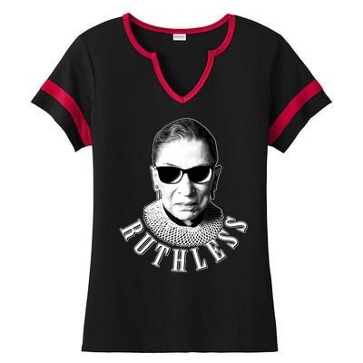 Ruthless RBG Ganster Ruth Bader Ginsburg Ladies Halftime Notch Neck Tee