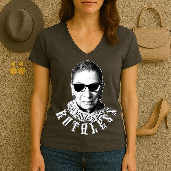 Ruthless RBG Ganster Ruth Bader Ginsburg Women's V-Neck T-Shirt