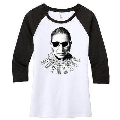 Ruthless RBG Ganster Ruth Bader Ginsburg Women's Tri-Blend 3/4-Sleeve Raglan Shirt