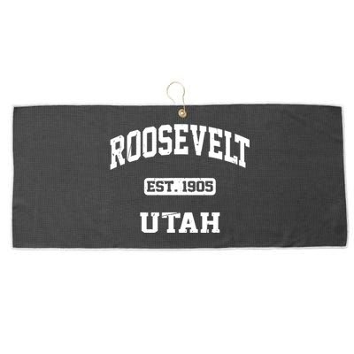 Roosevelt Utah Ut Vintage State Athletic Style Large Microfiber Waffle Golf Towel