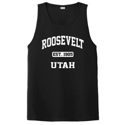 Roosevelt Utah Ut Vintage State Athletic Style PosiCharge Competitor Tank