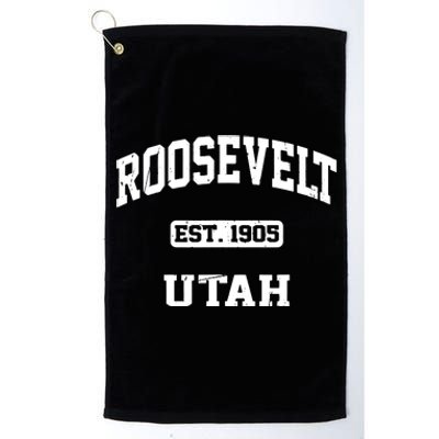 Roosevelt Utah Ut Vintage State Athletic Style Platinum Collection Golf Towel