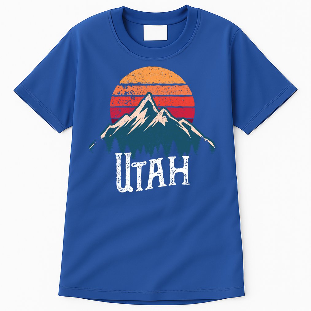 Retro Utah Ut Mountains Outdoor Wildness Funny Gift Tall T-Shirt
