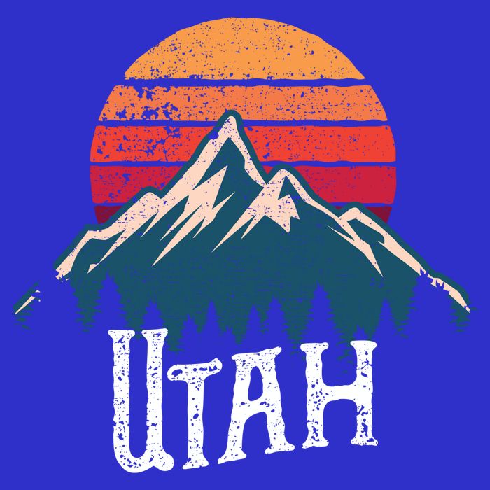 Retro Utah Ut Mountains Outdoor Wildness Funny Gift Women's V-Neck T-Shirt