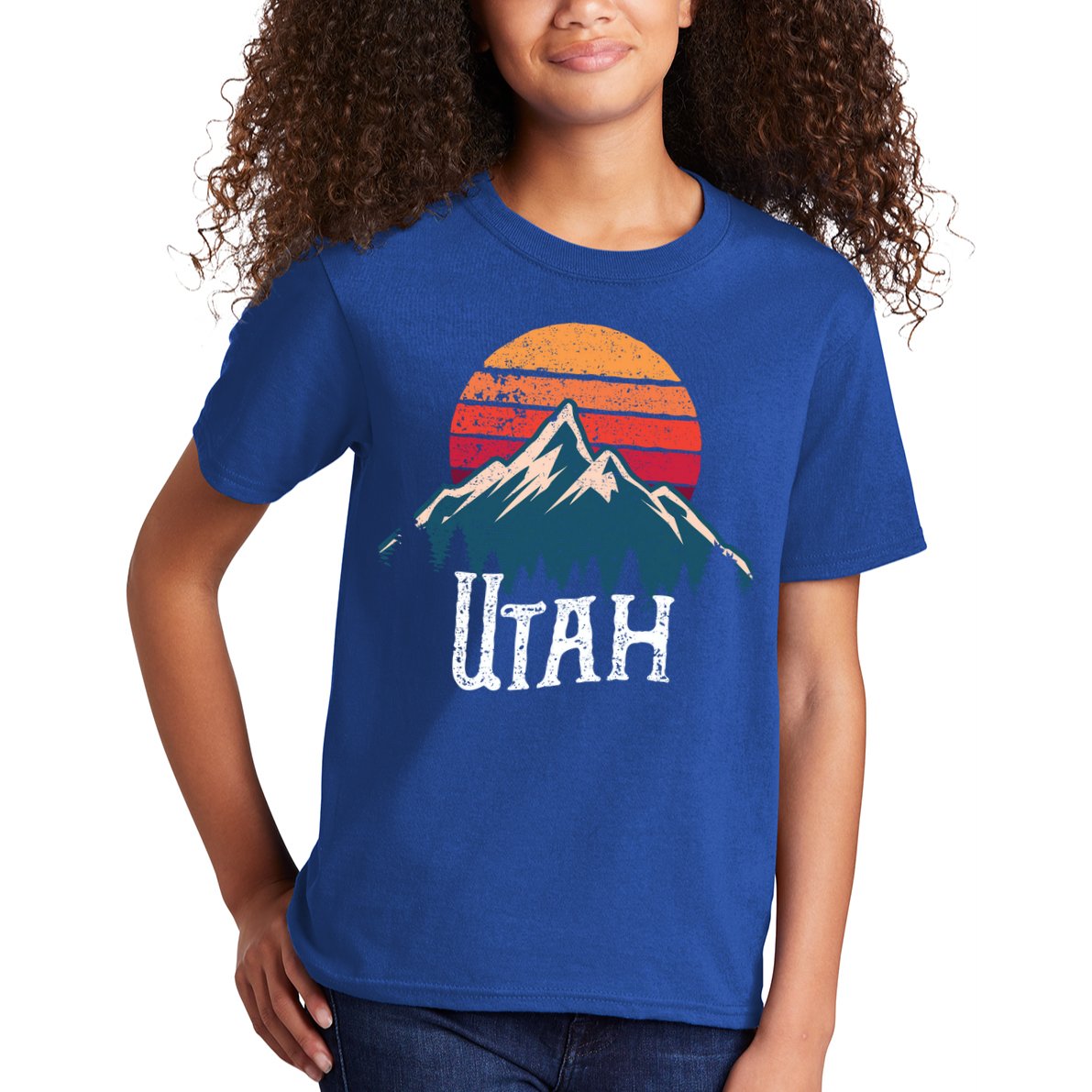 Retro Utah Ut Mountains Outdoor Wildness Funny Gift Kids T-Shirt
