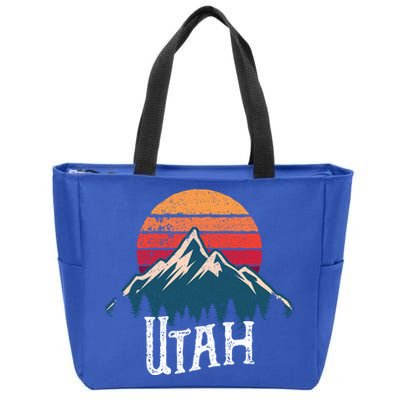 Retro Utah Ut Mountains Outdoor Wildness Funny Gift Zip Tote Bag