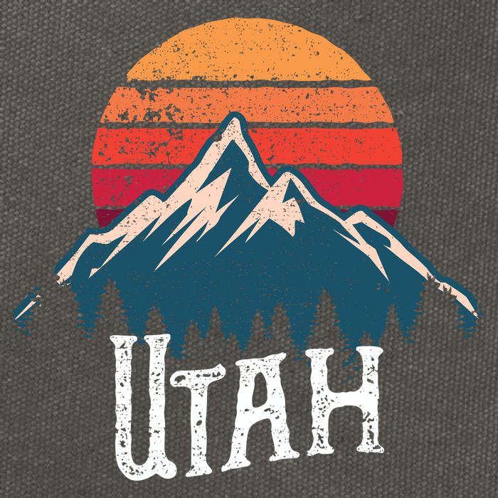Retro Utah Ut Mountains Outdoor Wildness Funny Gift Cotton Canvas Backpack