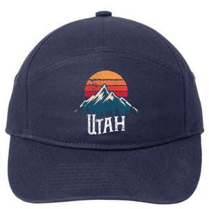 Retro Utah Ut Mountains Outdoor Wildness Funny Gift 7-Panel Snapback Hat