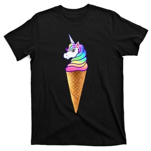 Rainbow Unicorn Unicone Ice Cream Cone T-Shirt