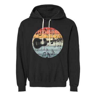 Retro Uke Ukulele Player Funny Ukulele Music Garment-Dyed Fleece Hoodie
