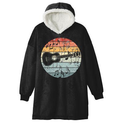 Retro Uke Ukulele Player Funny Ukulele Music Hooded Wearable Blanket