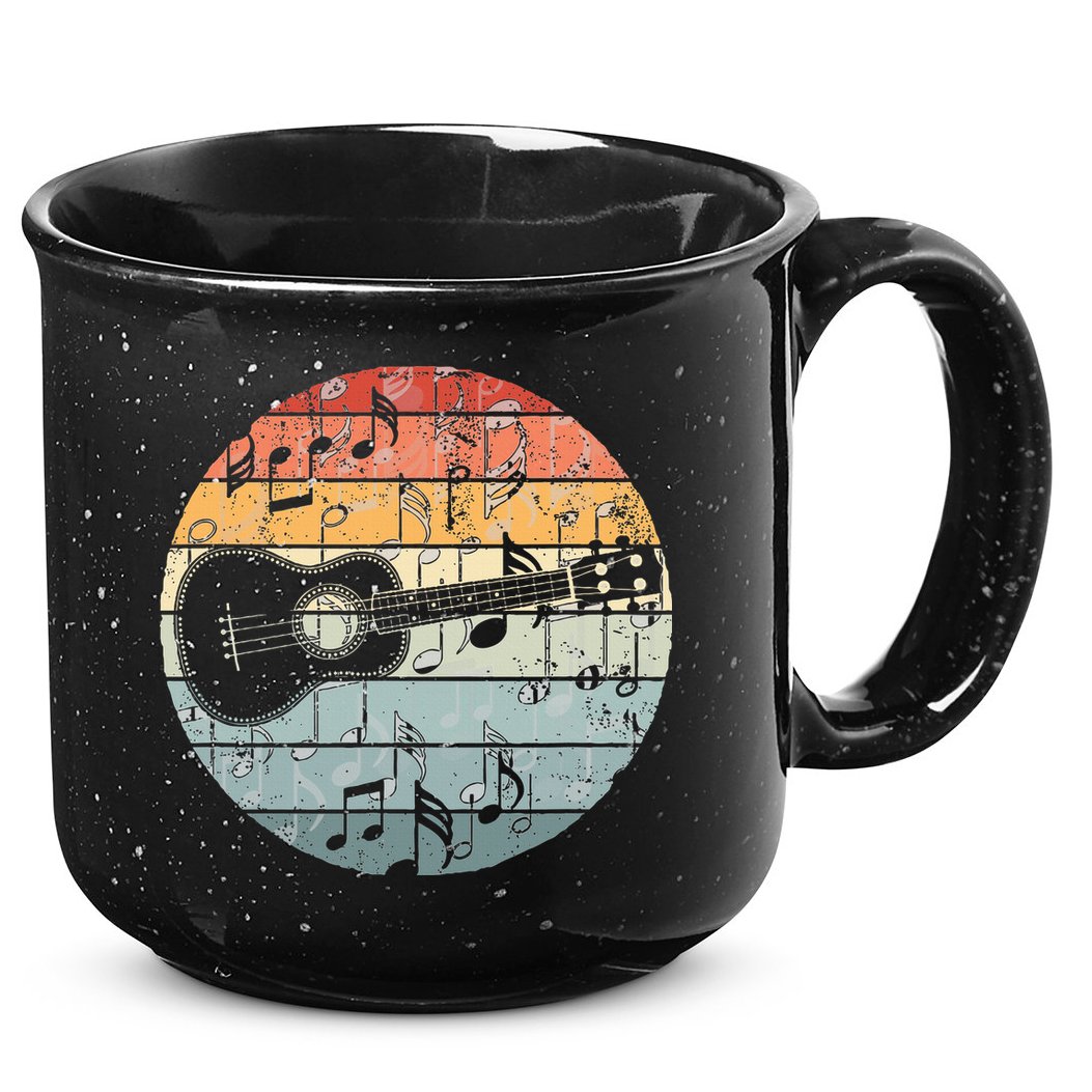 Retro Uke Ukulele Player Funny Ukulele Music 15oz Campfire Ceramic Mug