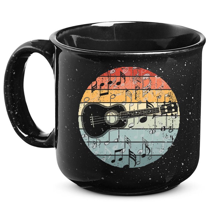 Retro Uke Ukulele Player Funny Ukulele Music 15oz Campfire Ceramic Mug