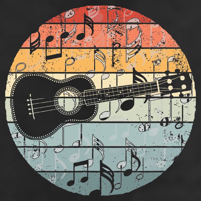 Retro Uke Ukulele Player Funny Ukulele Music Beanie