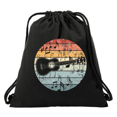 Retro Uke Ukulele Player Funny Ukulele Music Drawstring Bag