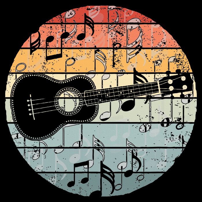 Retro Uke Ukulele Player Funny Ukulele Music Drawstring Bag