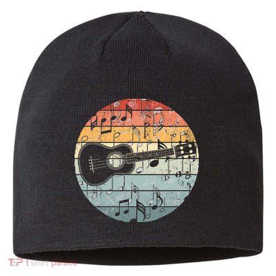 Retro Uke Ukulele Player Funny Ukulele Music Sustainable Beanie