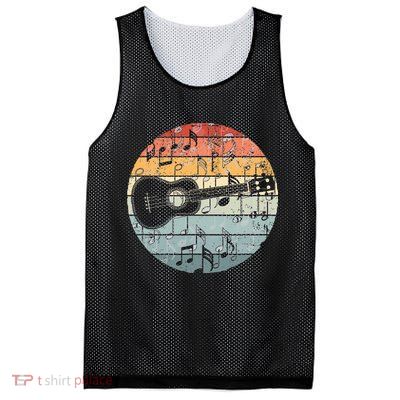 Retro Uke Ukulele Player Funny Ukulele Music Mesh Reversible Basketball Jersey Tank