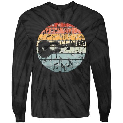 Retro Uke Ukulele Player Funny Ukulele Music Tie-Dye Long Sleeve Shirt