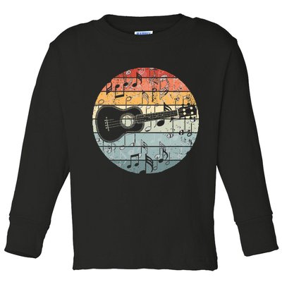 Retro Uke Ukulele Player Funny Ukulele Music Toddler Long Sleeve Shirt