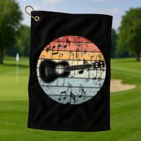 Retro Uke Ukulele Player Funny Ukulele Music Golf Towel