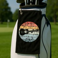 Retro Uke Ukulele Player Funny Ukulele Music Golf Towel