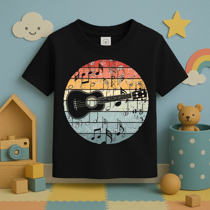 Retro Uke Ukulele Player Funny Ukulele Music Toddler T-Shirt