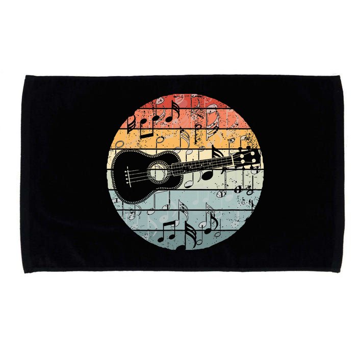Retro Uke Ukulele Player Funny Ukulele Music Microfiber Hand Towel
