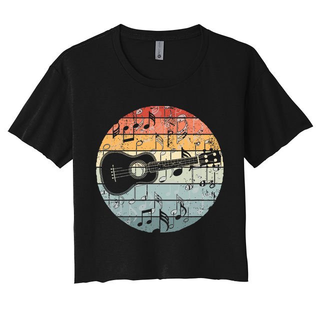 Retro Uke Ukulele Player Funny Ukulele Music Crop Top