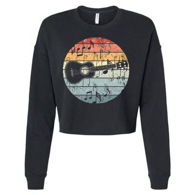Retro Uke Ukulele Player Funny Ukulele Music Cropped Pullover Crew