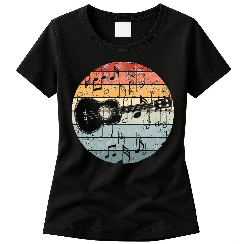 Retro Uke Ukulele Player Funny Ukulele Music Womens T-Shirt