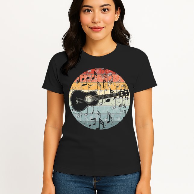 Retro Uke Ukulele Player Funny Ukulele Music Womens T-Shirt