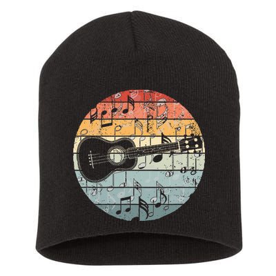 Retro Uke Ukulele Player Funny Ukulele Music Short Acrylic Beanie