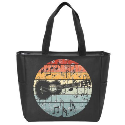 Retro Uke Ukulele Player Funny Ukulele Music Zip Tote Bag