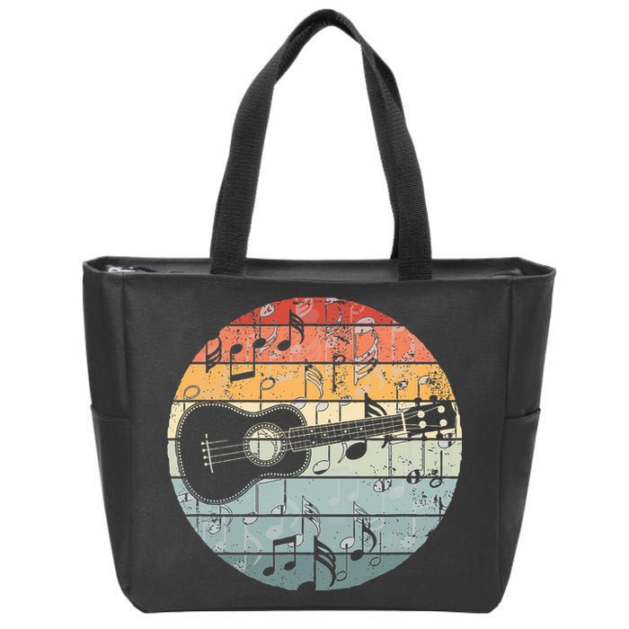 Retro Uke Ukulele Player Funny Ukulele Music Zip Tote Bag