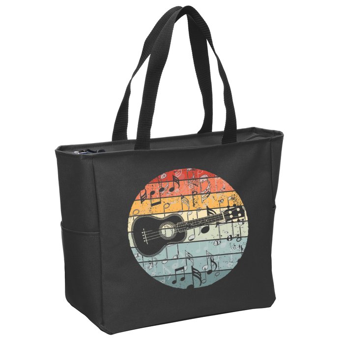 Retro Uke Ukulele Player Funny Ukulele Music Zip Tote Bag