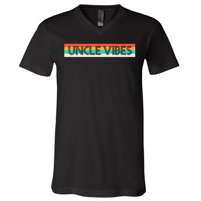 Retro Uncle Vibes Funny Cute Gift V-Neck T-Shirt