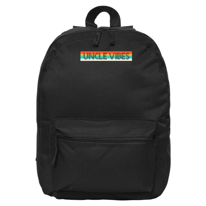 Retro Uncle Vibes Funny Cute Gift 16 in Basic Backpack