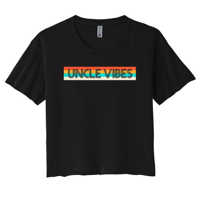 Retro Uncle Vibes Funny Cute Gift Crop Top