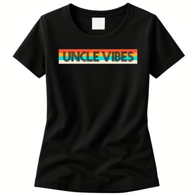 Retro Uncle Vibes Funny Cute Gift Womens T-Shirt