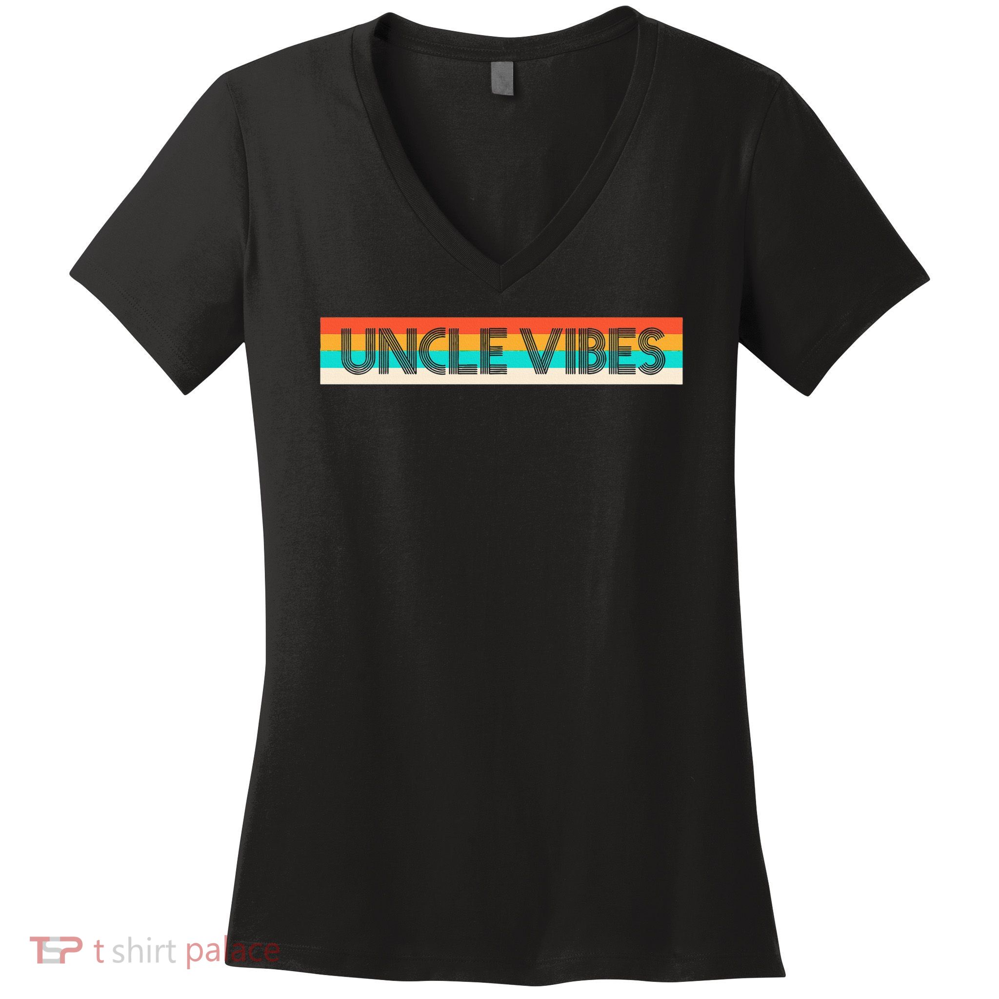 Retro Uncle Vibes Funny Cute Gift Women's V-Neck T-Shirt