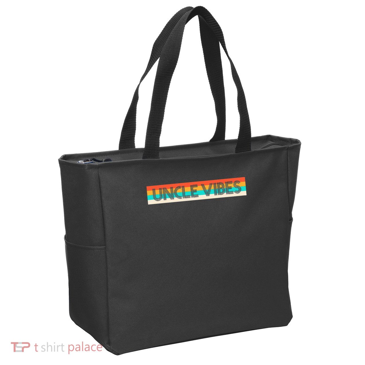 Retro Uncle Vibes Funny Cute Gift Zip Tote Bag