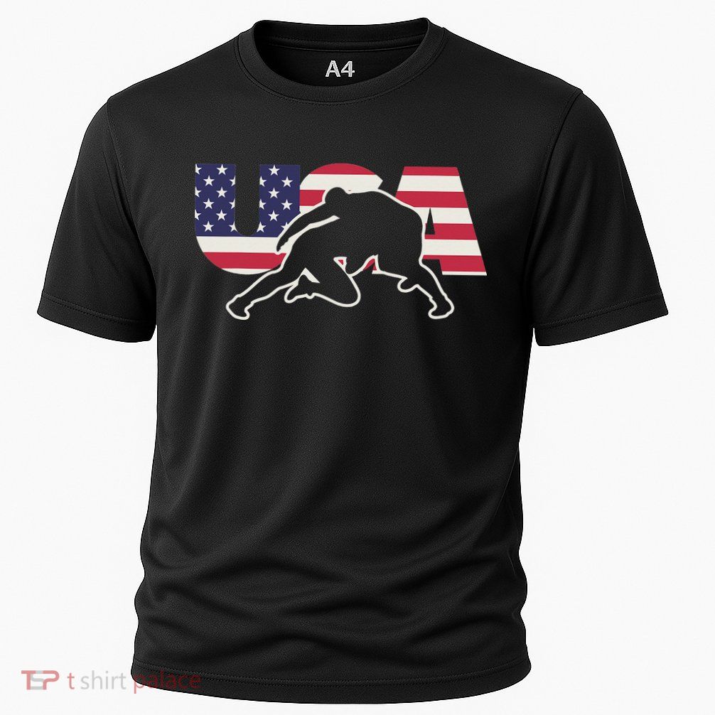 Retro USA Wrestling Apparel  American Gifts for US Wrestler  Performance Shirt