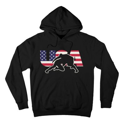 Retro USA Wrestling Apparel  American Gifts for US Wrestler  Hoodie