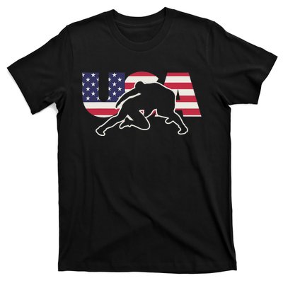 Retro USA Wrestling Apparel  American Gifts for US Wrestler  T-Shirt