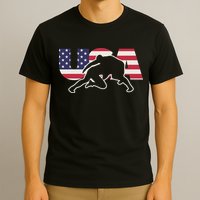 Retro USA Wrestling Apparel  American Gifts for US Wrestler  T-Shirt
