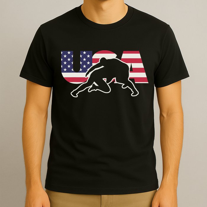 Retro USA Wrestling Apparel  American Gifts for US Wrestler  T-Shirt