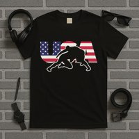 Retro USA Wrestling Apparel  American Gifts for US Wrestler  T-Shirt